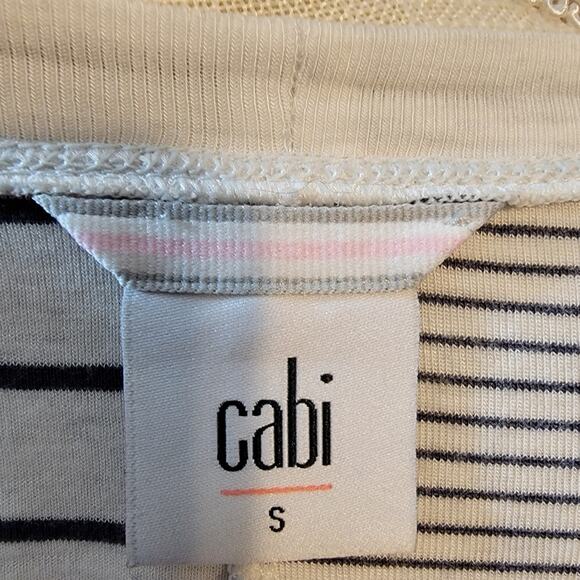 CAbi Black Heathered White Stripe Long Sleeve Pivot Tunic Tee Size Small - Picture 6 of 6